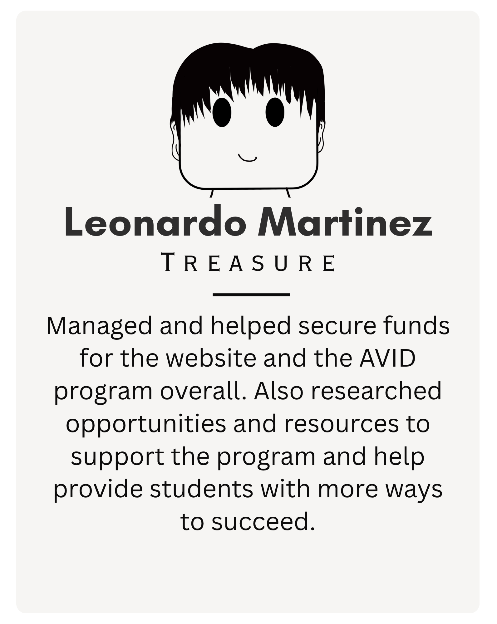 AVID Treasurer